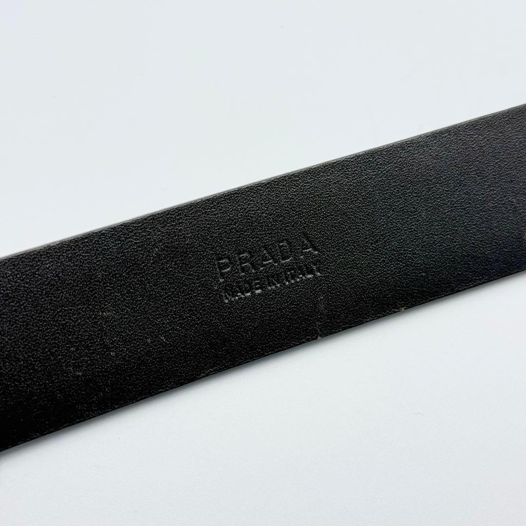 ✨良品✨PRADA ベルト シルバー金具 ビジネス 紳士 ブラック 純正ベルト