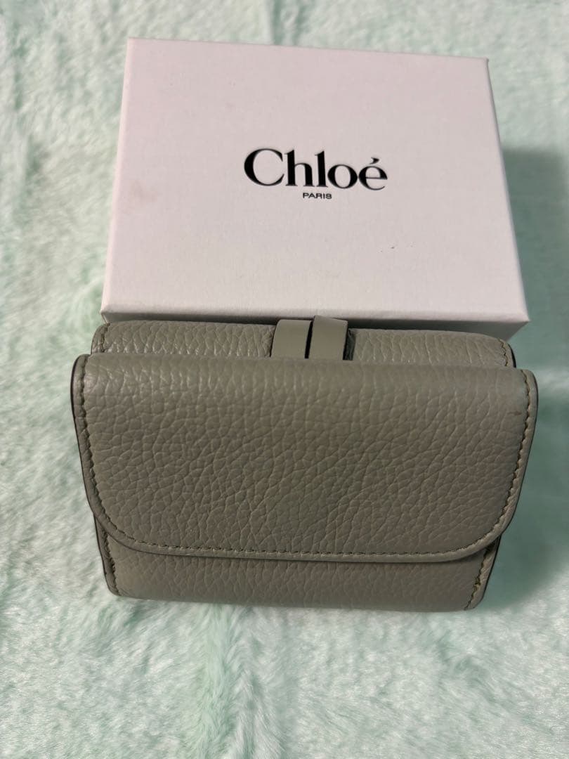 【美品】Chloé 三つ折り財布　シーグラス　お値下げ