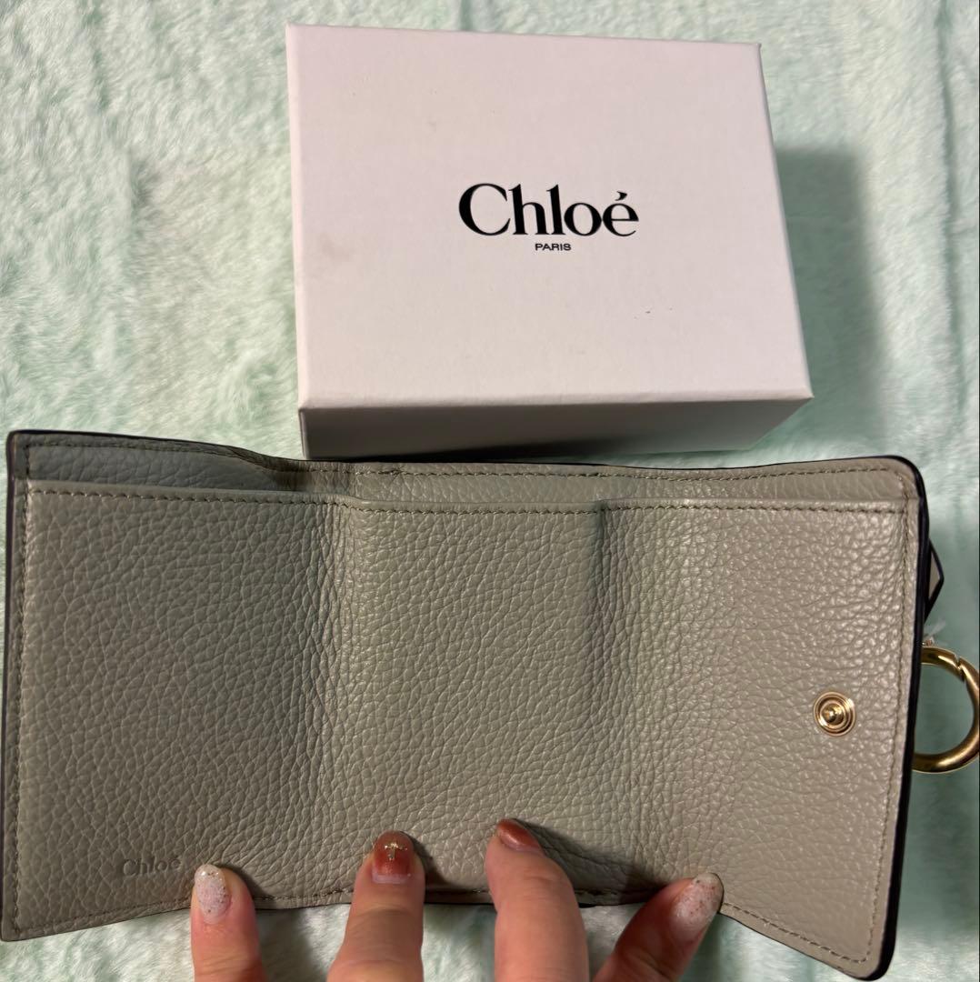 【美品】Chloé 三つ折り財布　シーグラス　お値下げ