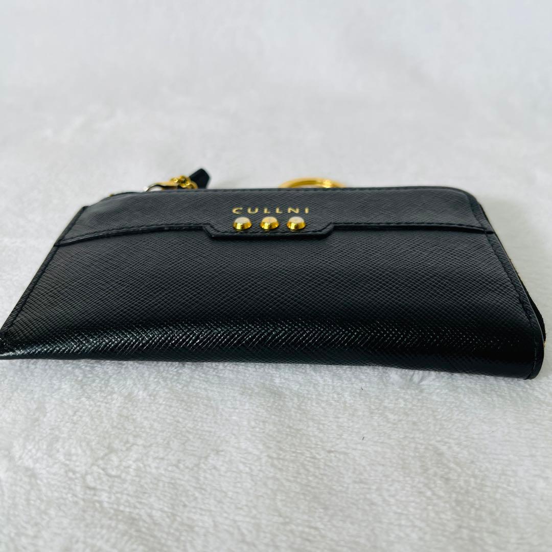 ✨美品✨CULLNI 財布 牛革 ブラック 無地 メンズ　小銭入れ