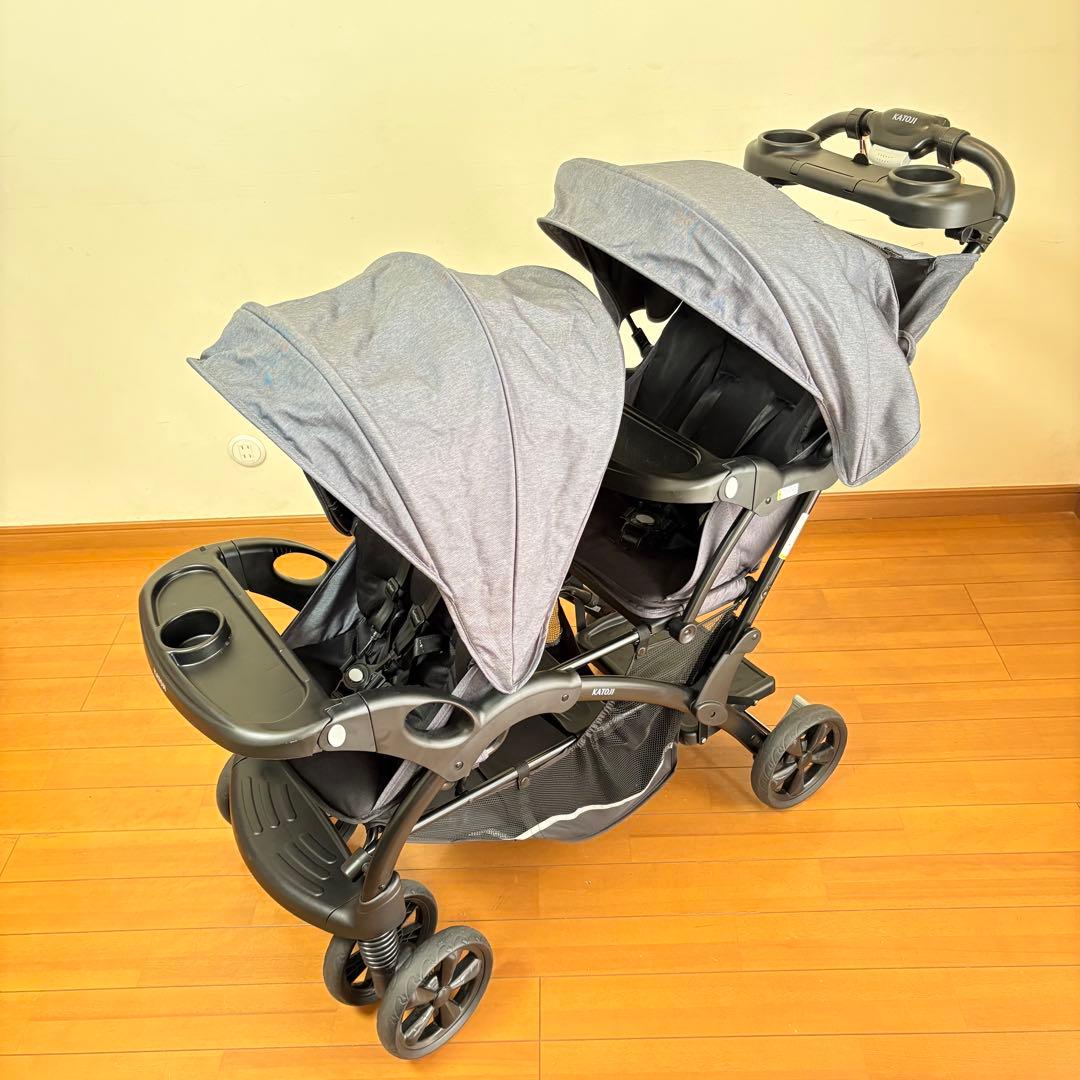 【美品•送料込み】KATOJI カトージ 2人乗りベビーカー 二人でゴーDX