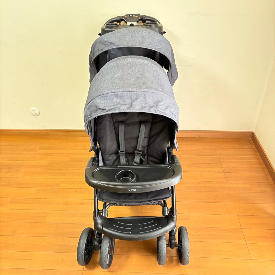 【美品•送料込み】KATOJI カトージ 2人乗りベビーカー 二人でゴーDX