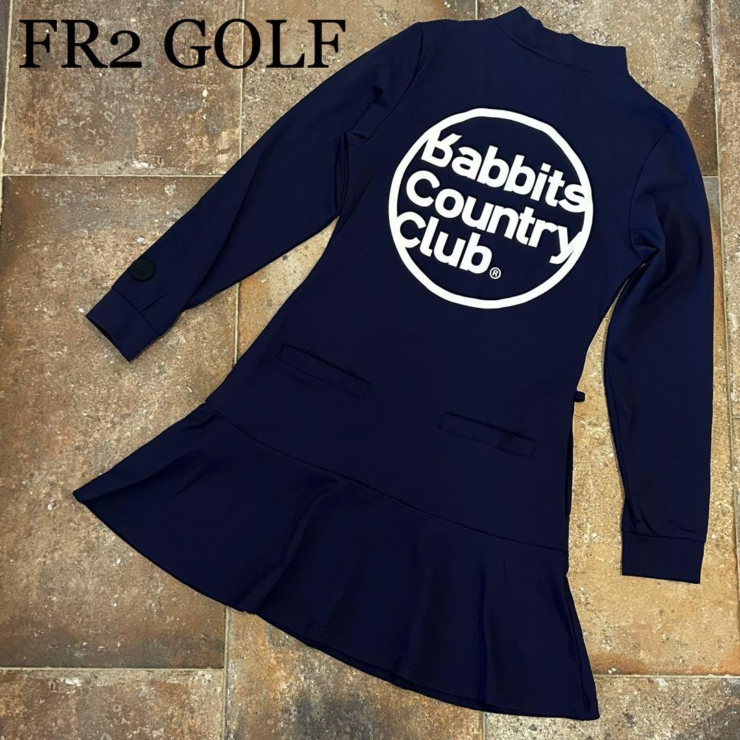 FR2 GOLF ワンピース　モックネック　長袖　ネイビー系