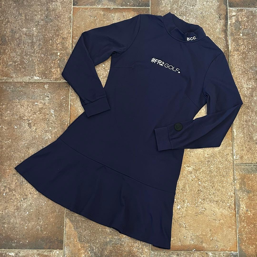 FR2 GOLF ワンピース　モックネック　長袖　ネイビー系