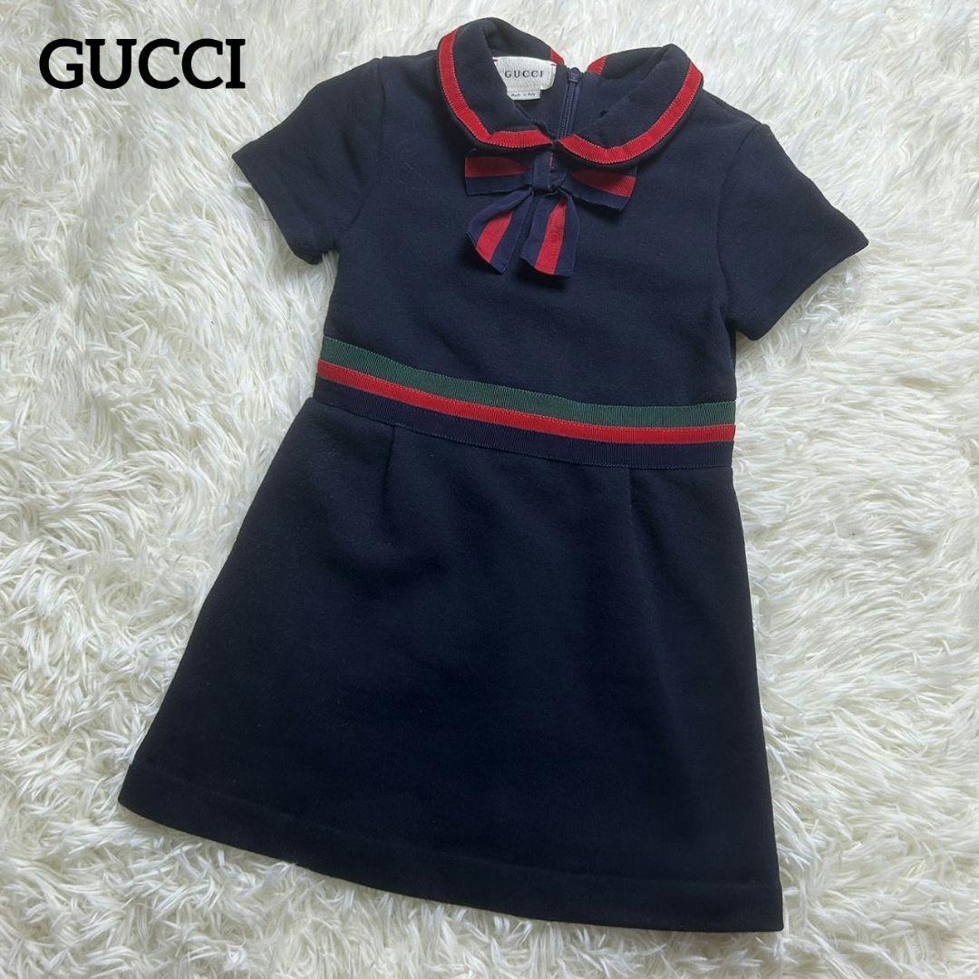 【現行タグ☆美品】GUCCI カットソー ワンピース シェリーライン リボン