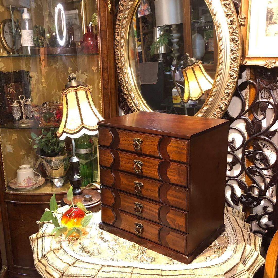 アンティーク小物入れ　書類ケース　ジュエリーボックス　コンパクトサイズ