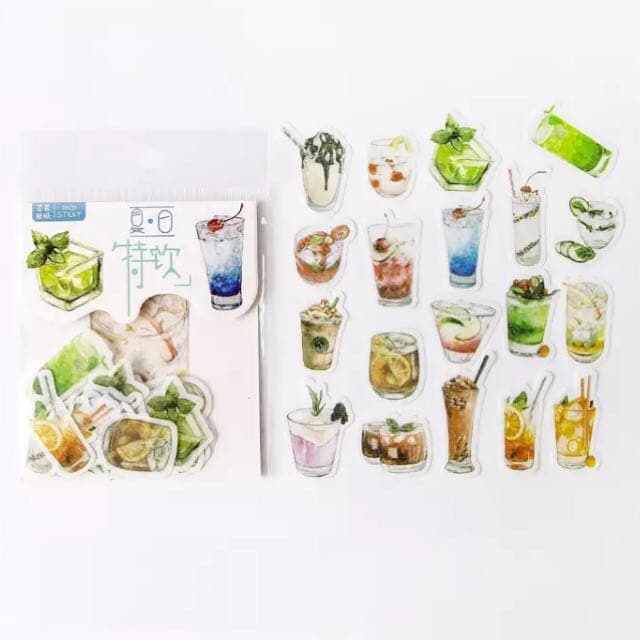 ティーパーティー バラ ドリンク フレークシール 4コセット 海外