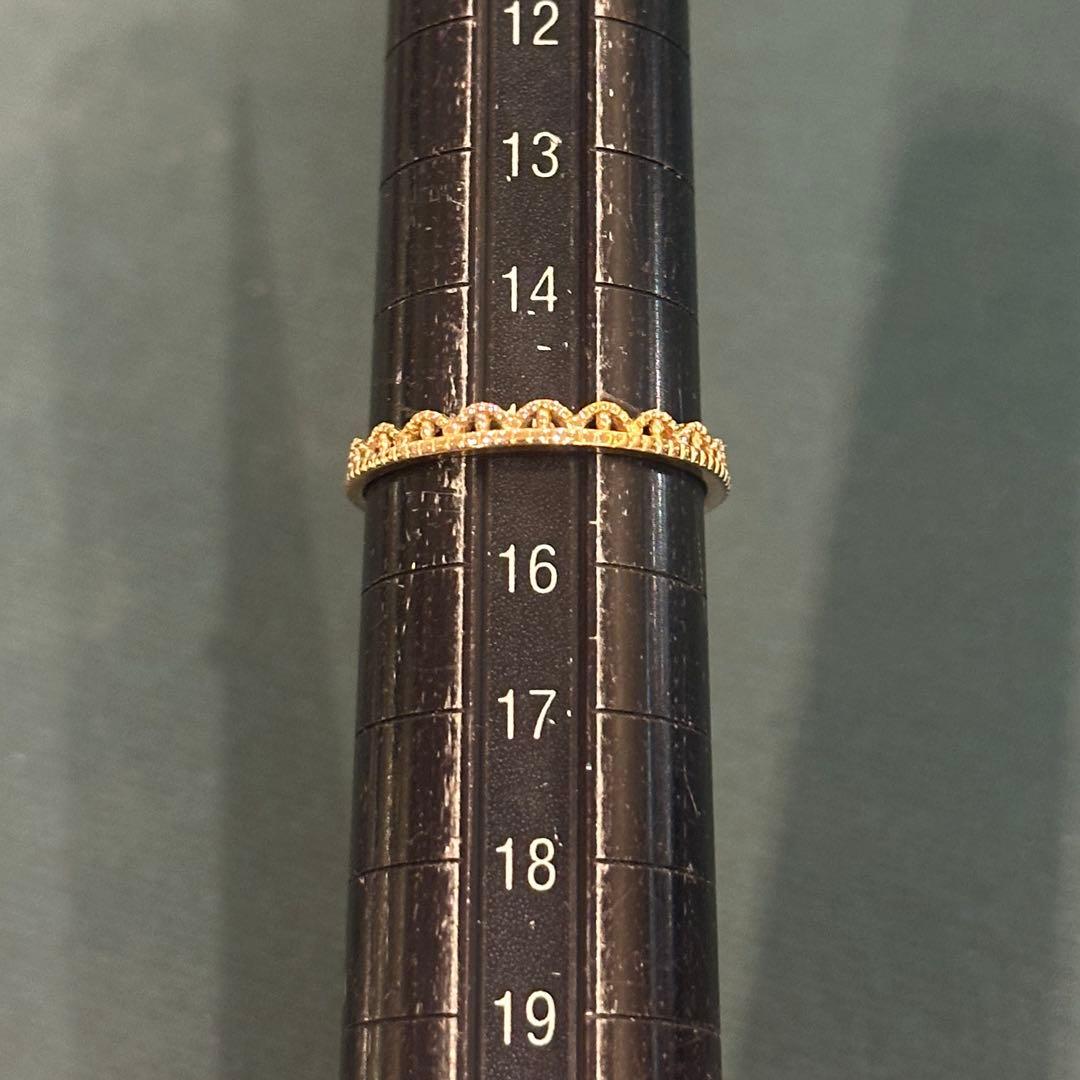 ete レイヤード レース リング　K10 YG 15号