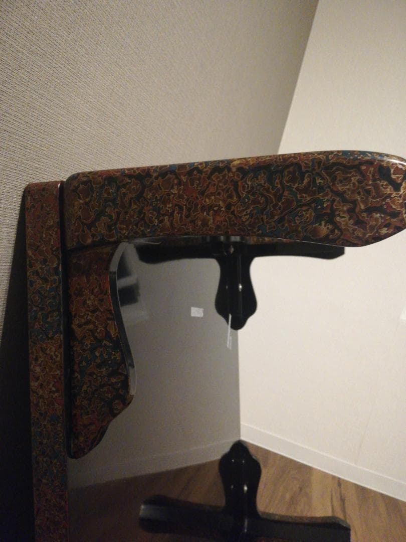 ビンテージ津軽塗り座卓正方形ローテーブル　ヴィンテージちゃぶ台