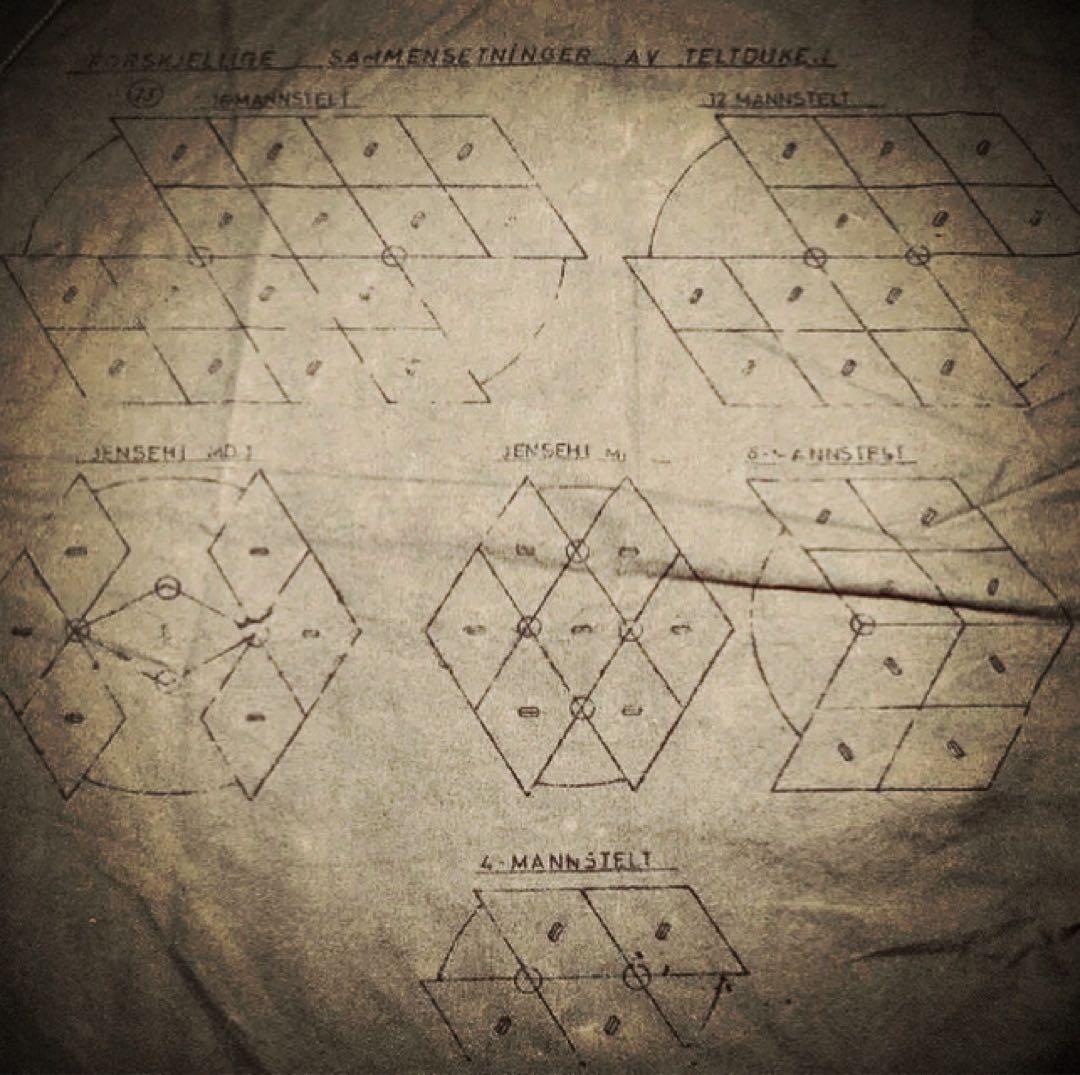 【軍幕屋】希少★ノルウェー軍ボタンテント★４枚★ビンテージ★ソロ★野営★