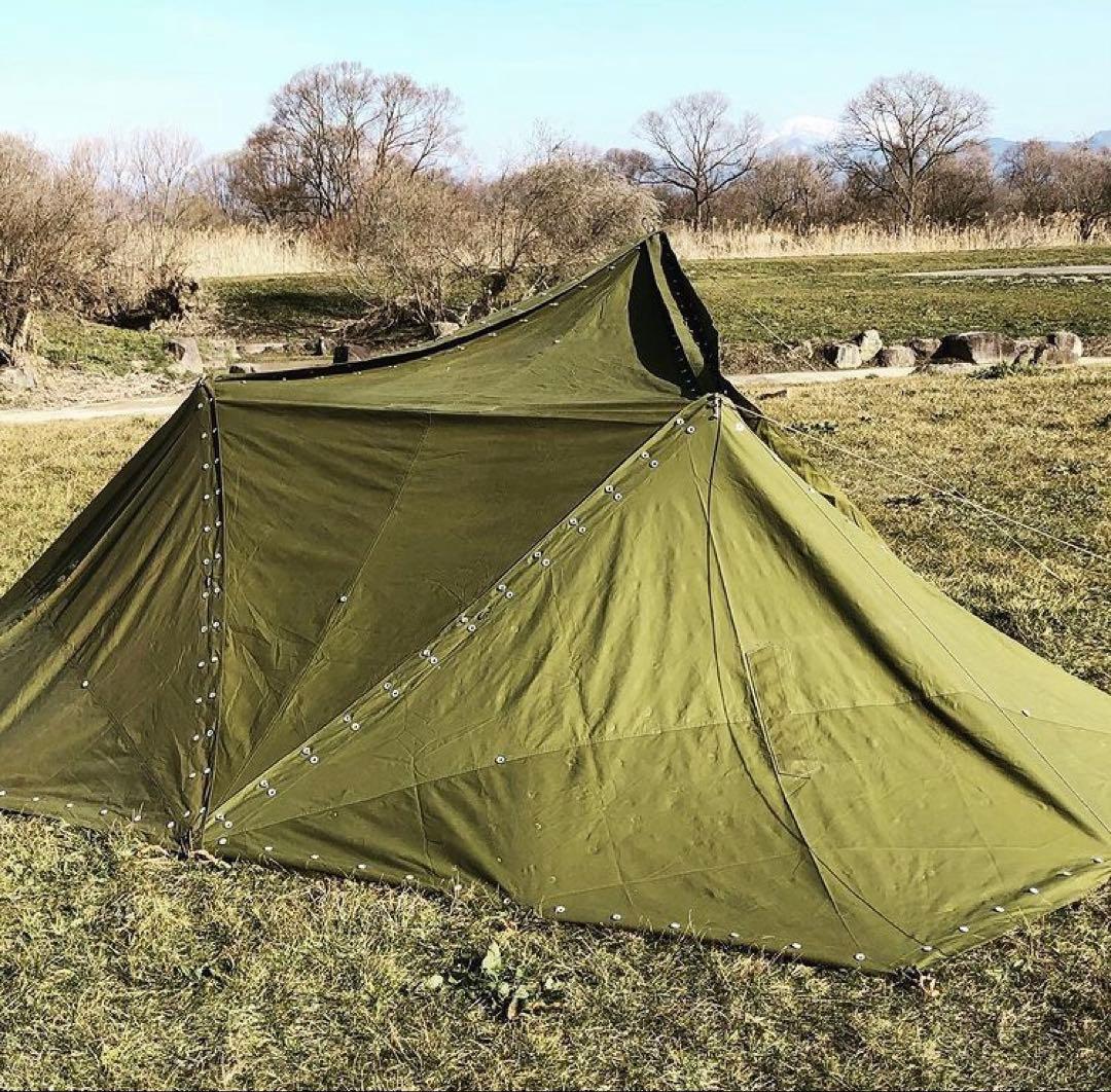 【軍幕屋】希少★ノルウェー軍ボタンテント★４枚★ビンテージ★ソロ★野営★
