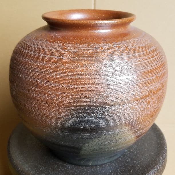 信楽焼 花入れ 松皮花瓶 高さ２４cm(化粧箱入り)