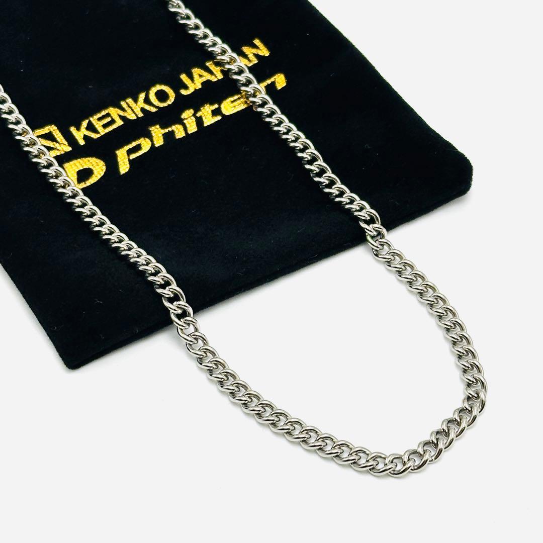 phiten ファイテン　チタン　ネックレス　シルバー　喜平　袋付き