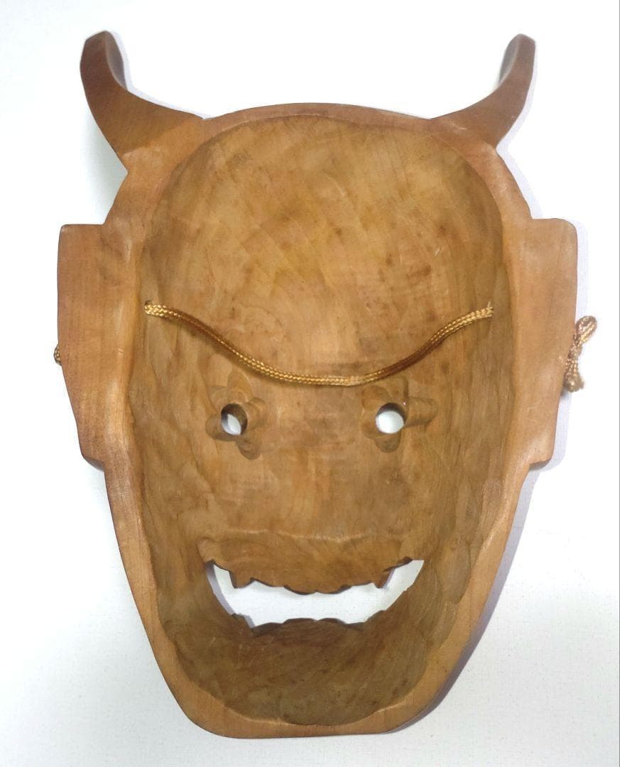 美品 稀少 一刀彫 一点物 般若面 木彫 能楽 能面 アンティーク