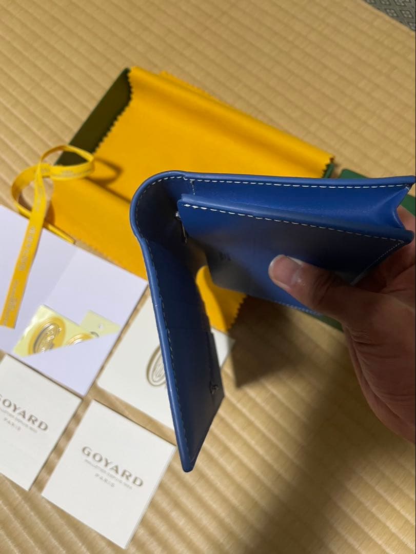ゴヤール GOYARD 長財布 二つ折り ヘリンボーン ブルー