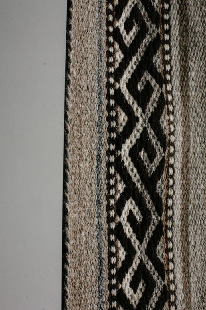 199cm×33cm キリムラグ　ランナーラグ　ウール　コットン　ネイティブ柄