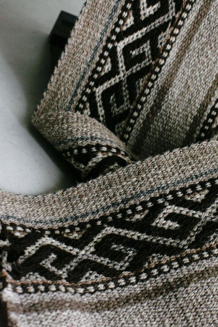 199cm×33cm キリムラグ　ランナーラグ　ウール　コットン　ネイティブ柄