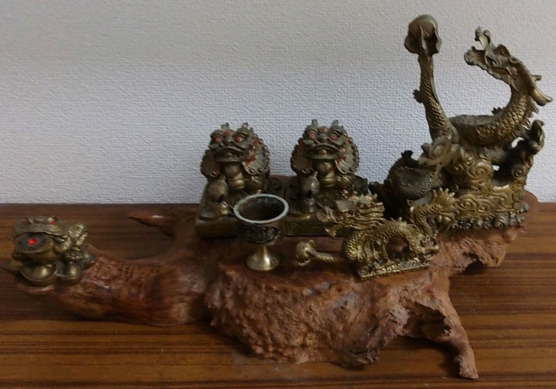 中国風水！骨董品金運真鍮置物7点セット