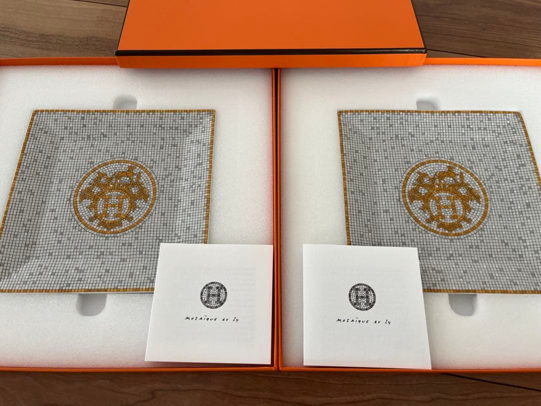 エルメス デザートプレート モザイク2枚セット