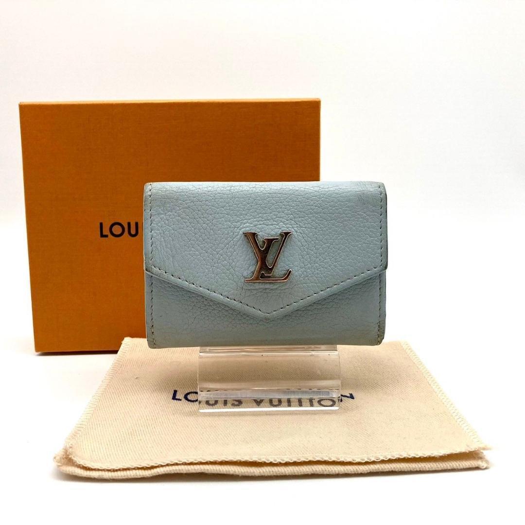 ルイヴィトン ポルトフォイユロックミニ カーフレザー 三つ折り財布 60827