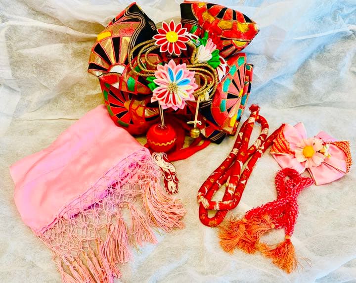 七五三　豪華　作り帯　セット　帯揚　帯締め　アンティーク　m