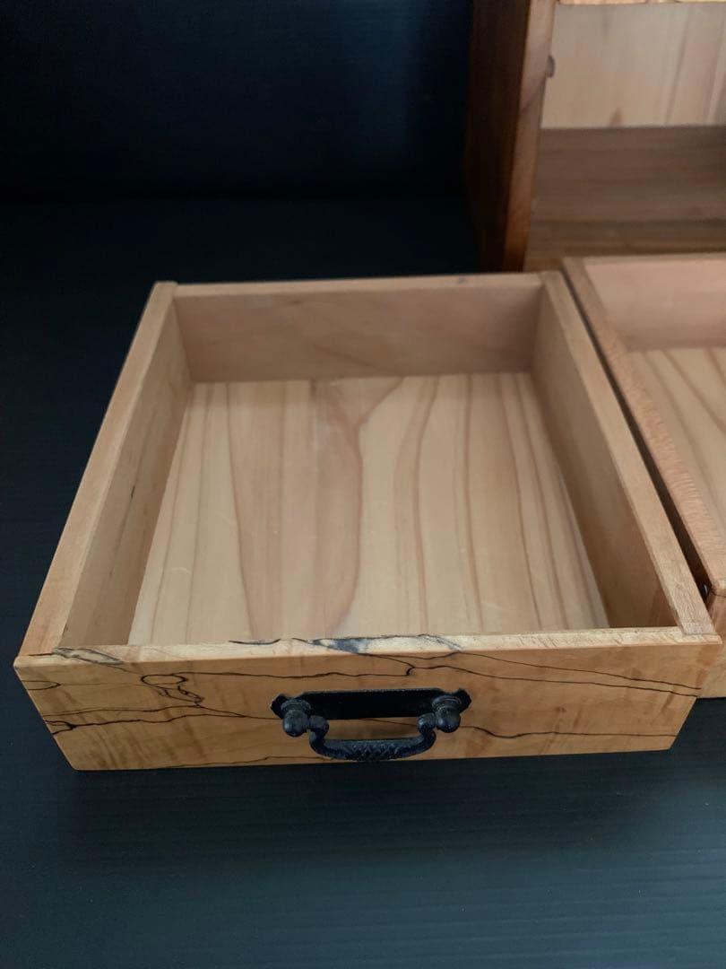 5段　小引き出し　黒柿