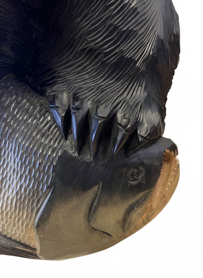 木彫りのクマ 札幌ハンドメイド 壁掛け可能