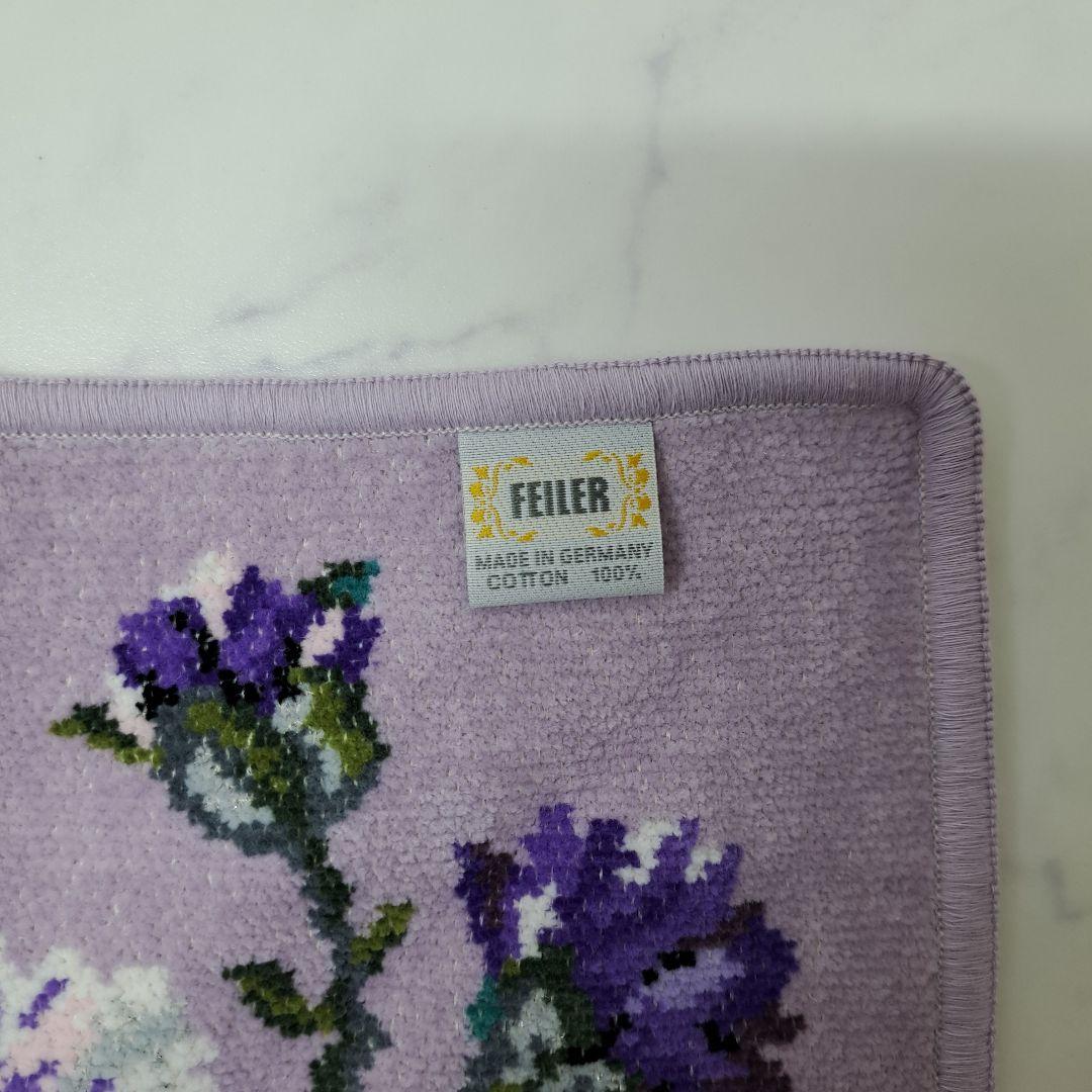 20251125　フェイラー　ブランケット　ハンカチ　2点セット　花柄　パープル