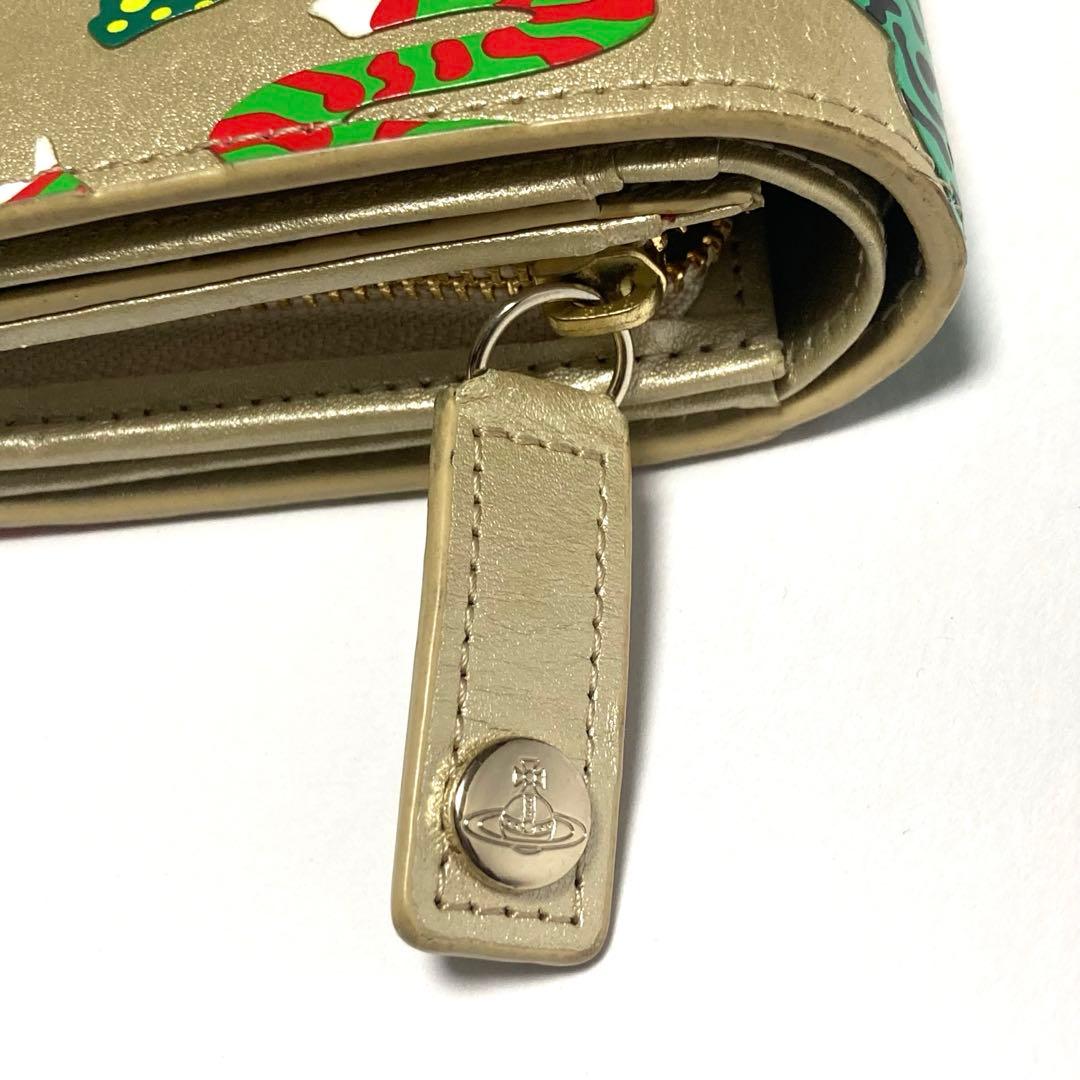 希少✦ヴィヴィアンウエストウッド 二つ折り財布 カエル FROGS ゴールド