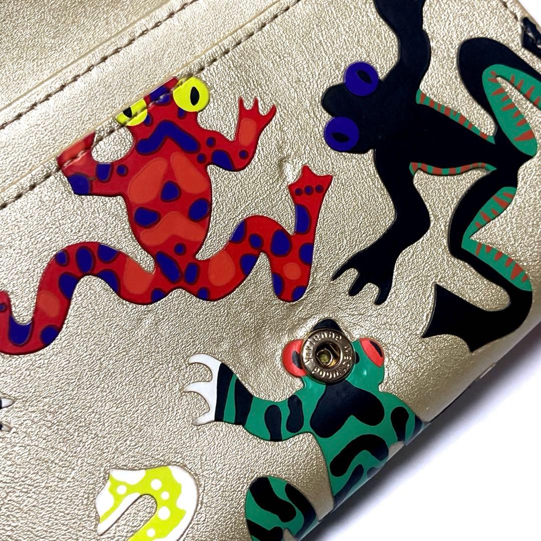 希少✦ヴィヴィアンウエストウッド 二つ折り財布 カエル FROGS ゴールド