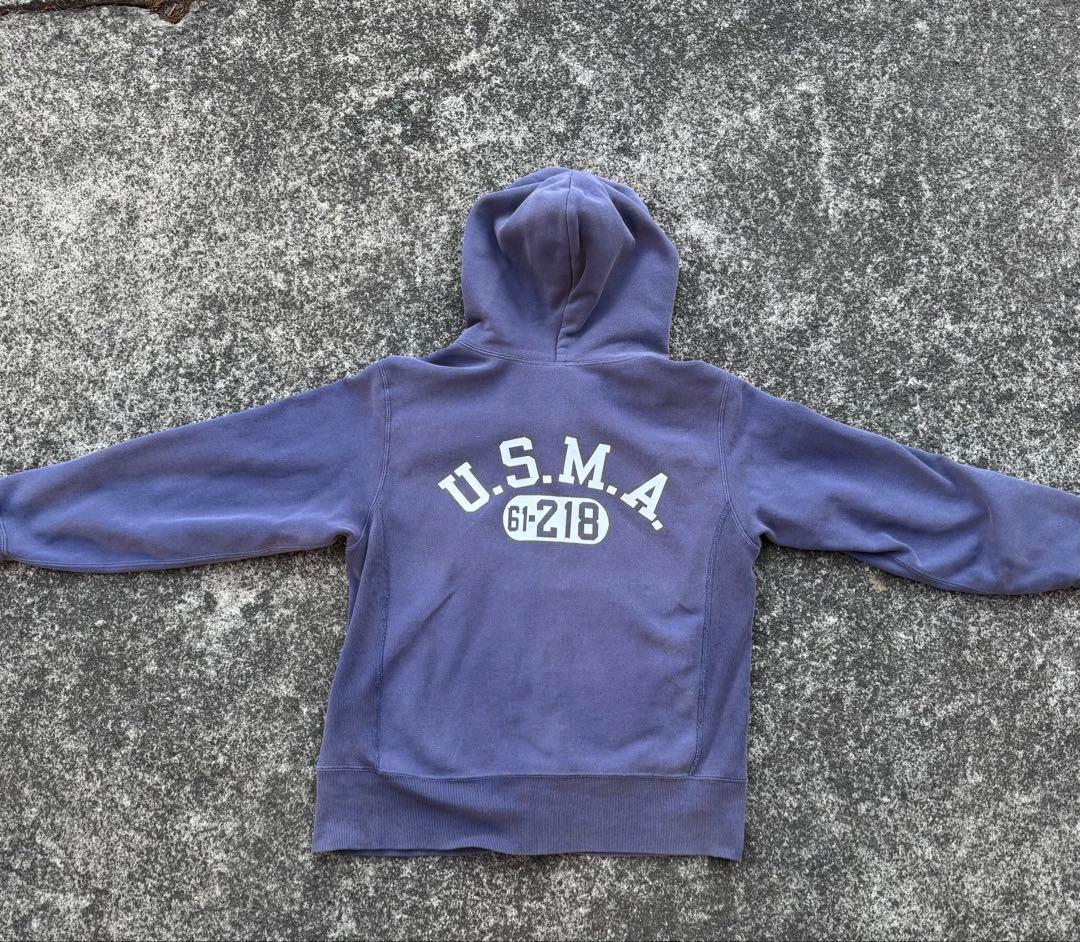 70s青単タグ復刻　ナス紺 champion リバースウィーブ　ジップパーカー