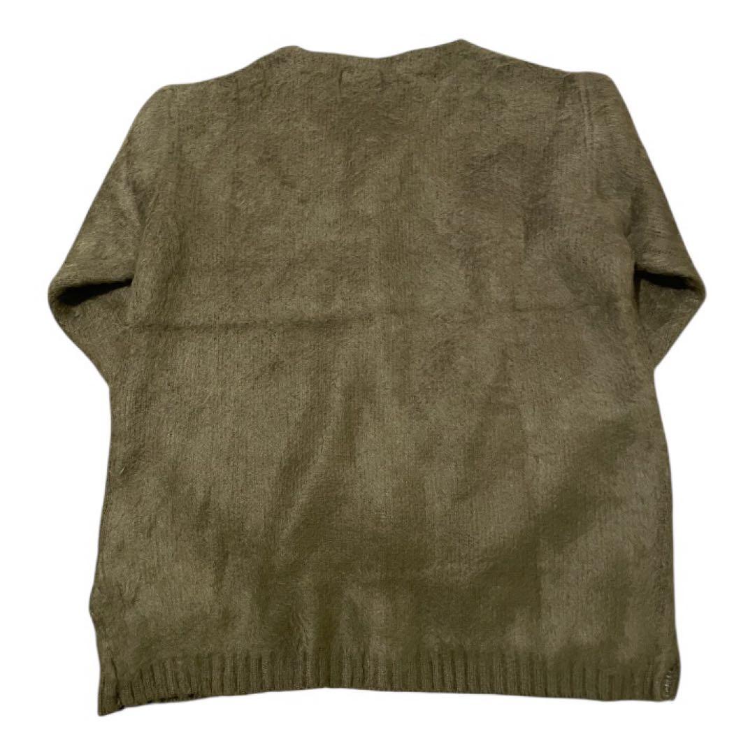 R*o様 UNIVERD72 モヘアタッチ 起毛カーディガン オリーブ グリーン