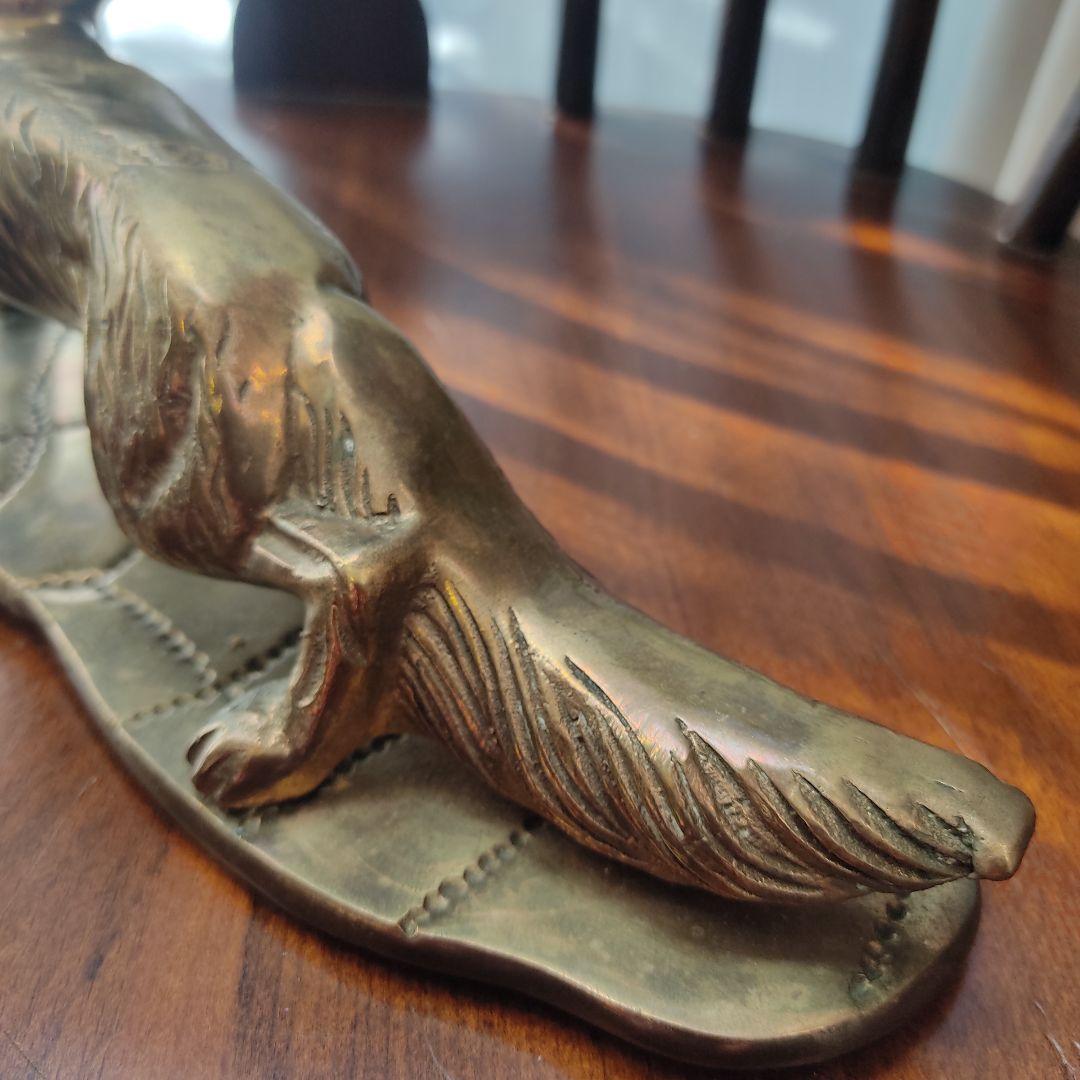 ヴィンテージ　真鍮　銅　アイアン　フォックス　キツネ　狐　文鎮