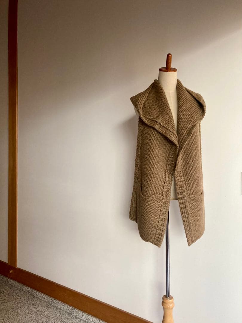 HERMES フード付きマフラー アルパカ100% 未使用品　オレンジ箱入り