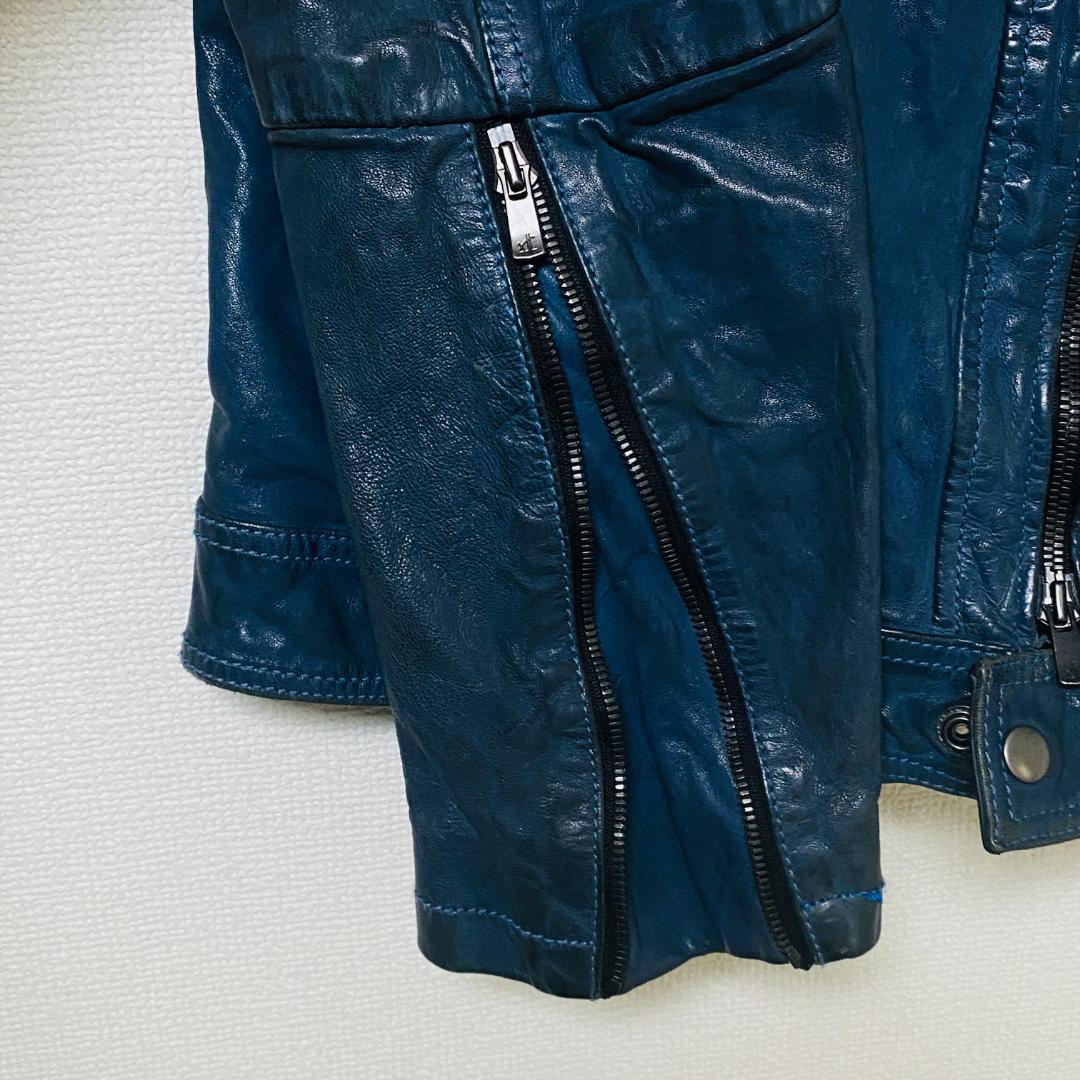 キャシージェーン シングルライダースジャケット ゴートレザー Lサイズ