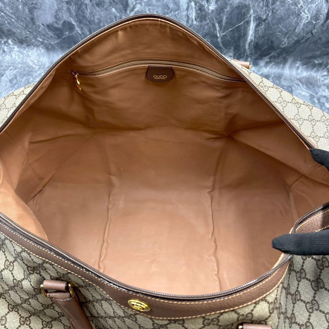 ✨美品✨GUCCI GG ボストンバッグ ベージュ ブラウン 金具 レザー ロゴ