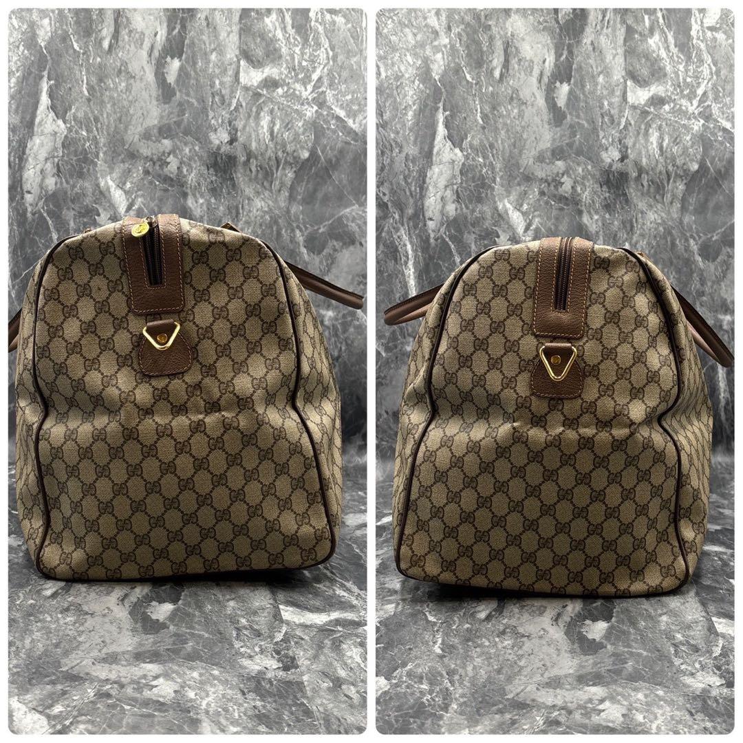 ✨美品✨GUCCI GG ボストンバッグ ベージュ ブラウン 金具 レザー ロゴ