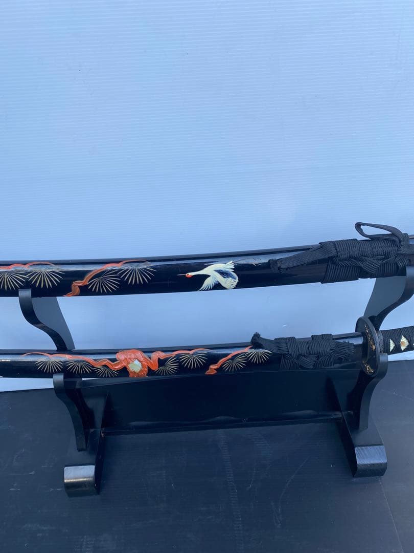 【鞘希少柄‼️】日本刀模造刀　大刀小刀台座セット