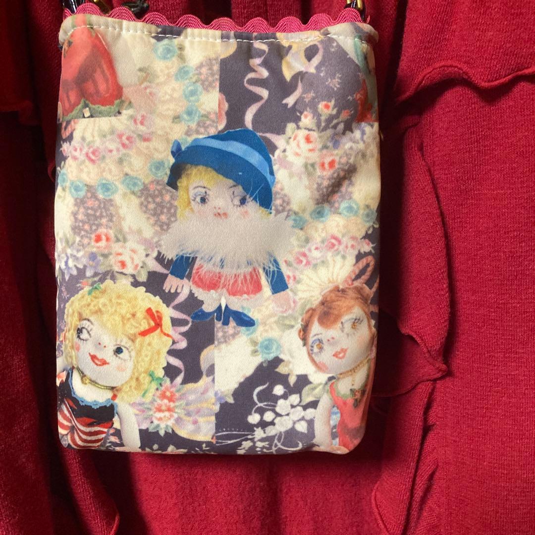 サエラ風チュニック鴨居洋子ルームフリースワンピース。可愛い携帯スマホ入れ2点