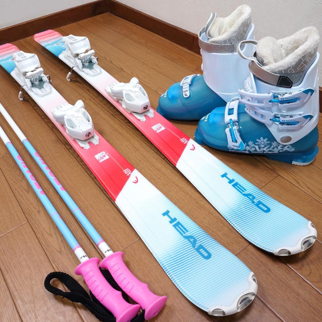 メンテ済 117cm 靴23cm HEAD スキーセット (120)
