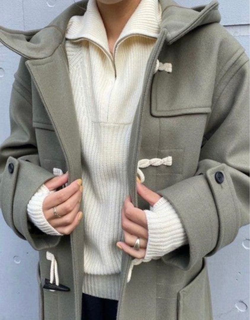 新品✨形綺麗　メルトン オーバー ダッフルコート　セージグリーン