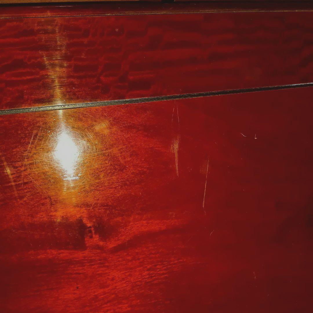 彫刻装飾付き　ダークブラウン　座卓(座敷机)