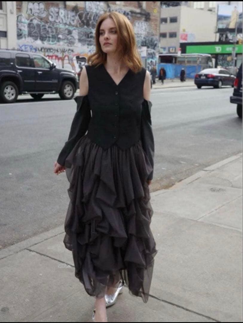 【正規品】THE TOE Iris tulle skirt グレー S