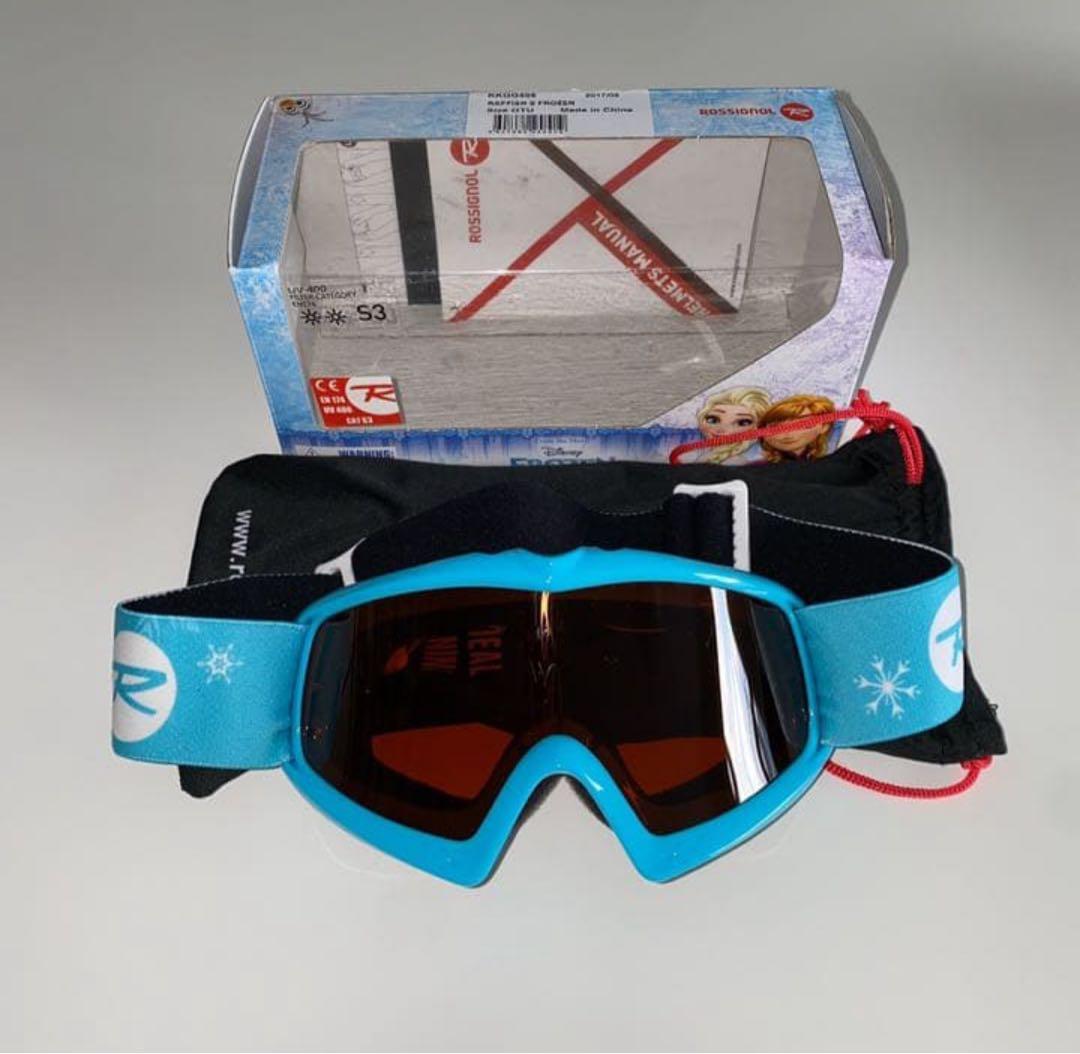 【美品】キッズ ロシニョール アナ雪ヘルメットゴーグルセット