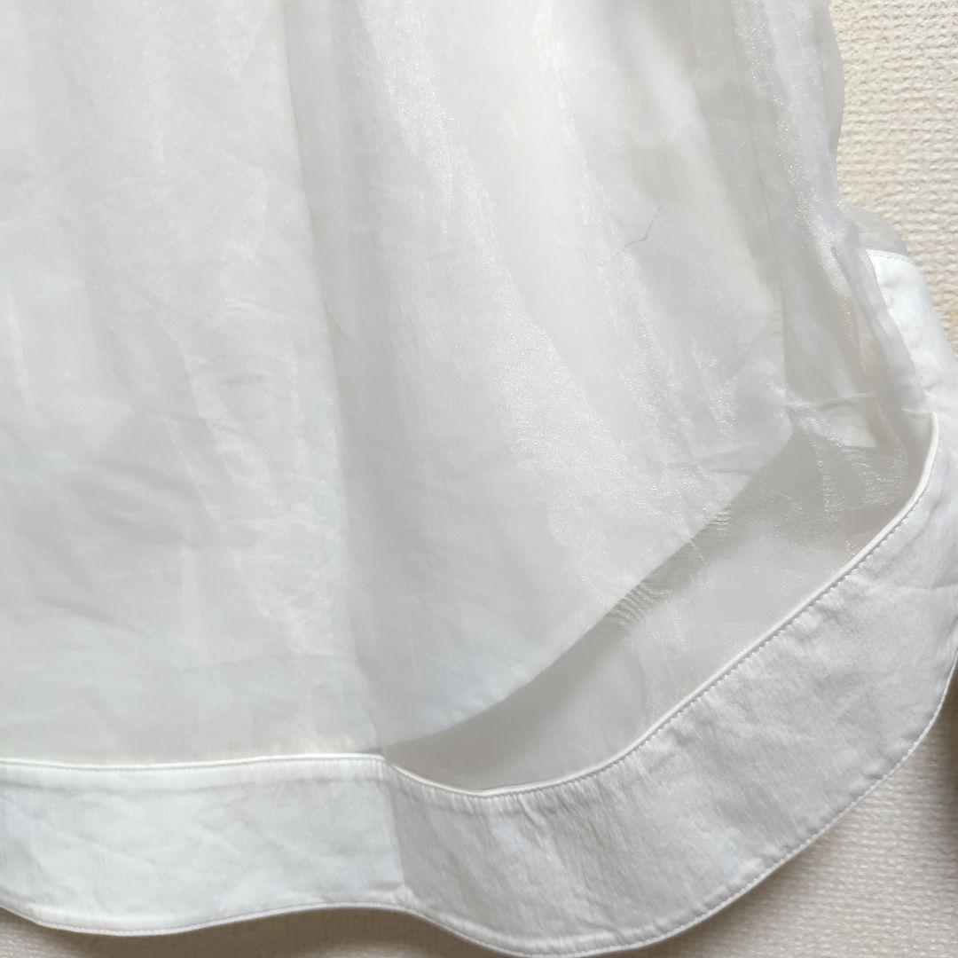 つばきゆ【美品】ヨンファ YONFA オーガンジーダブルシャツバンドカラー