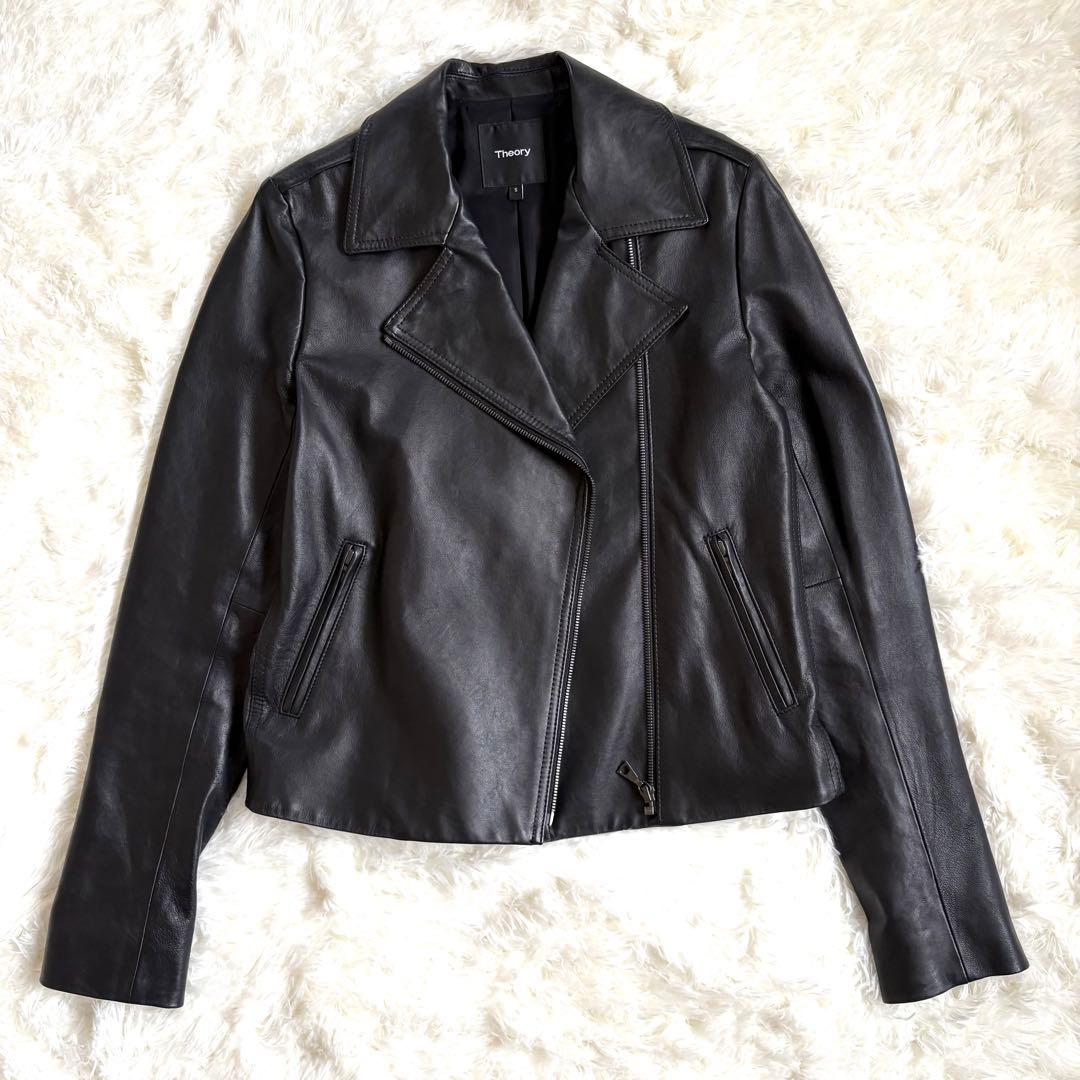 ♦︎未着用品♦︎セオリー　ライダースジャケット　ダブル　羊革　M(表記サイズS）