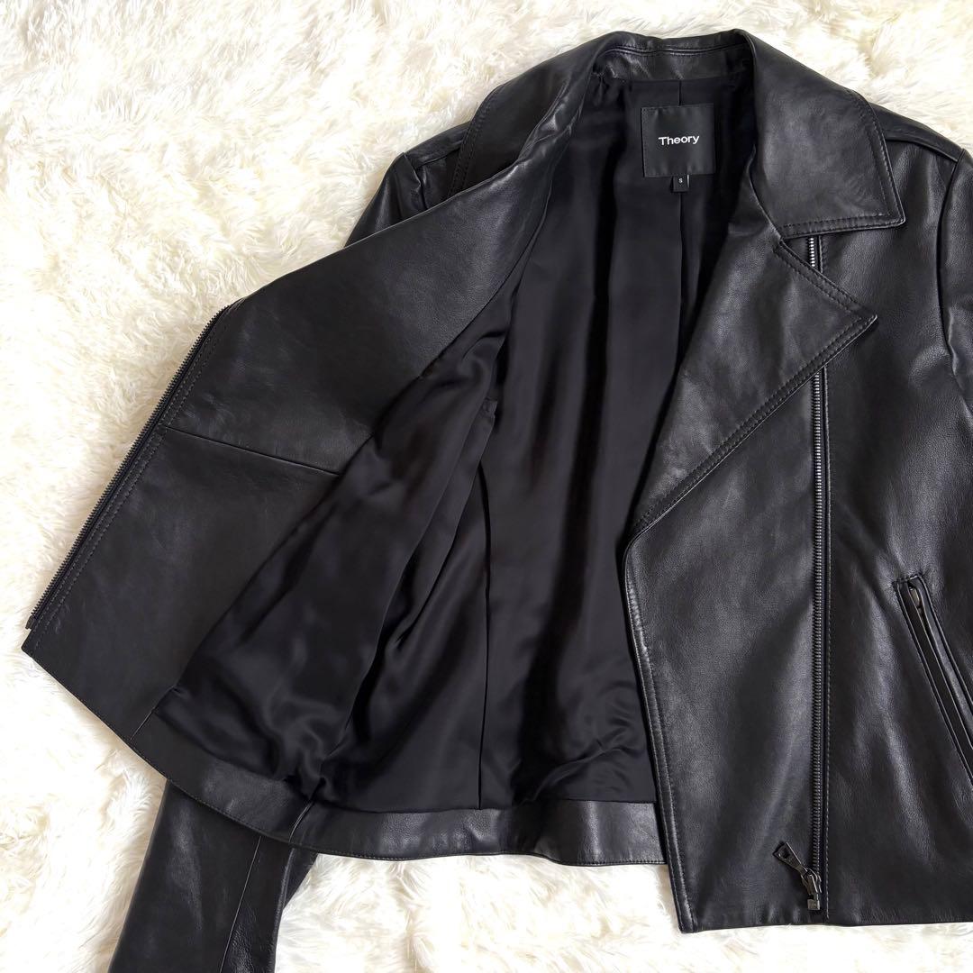 ♦︎未着用品♦︎セオリー　ライダースジャケット　ダブル　羊革　M(表記サイズS）