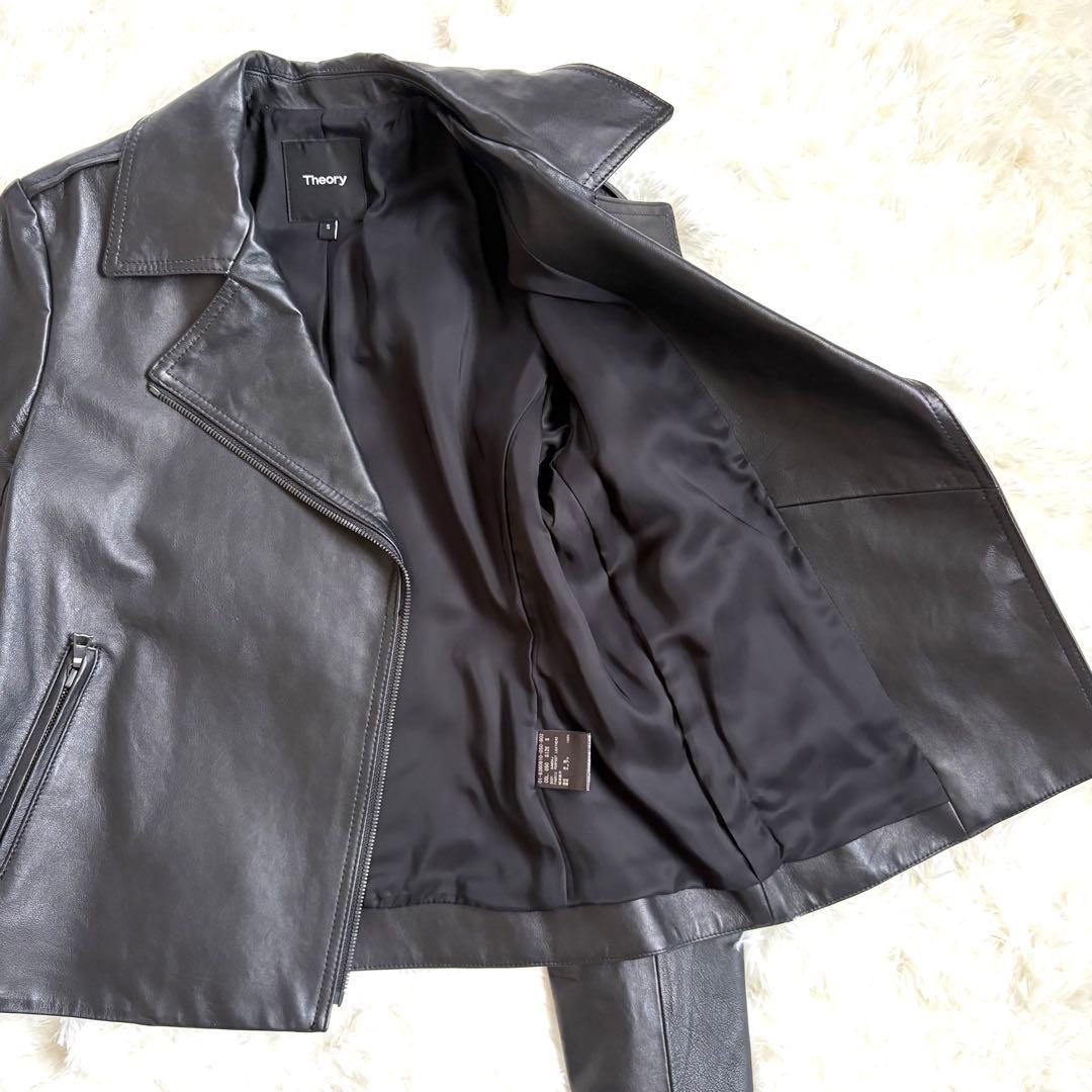 ♦︎未着用品♦︎セオリー　ライダースジャケット　ダブル　羊革　M(表記サイズS）
