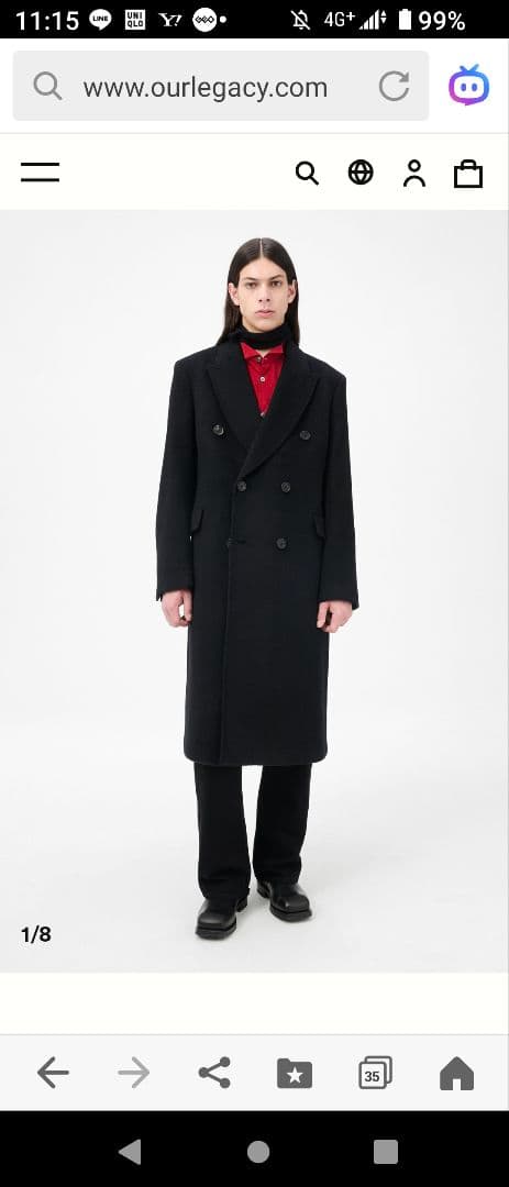 ＯＵＲ ＬＥＧＡＣＹ　Whale　ダブルチェスターコート