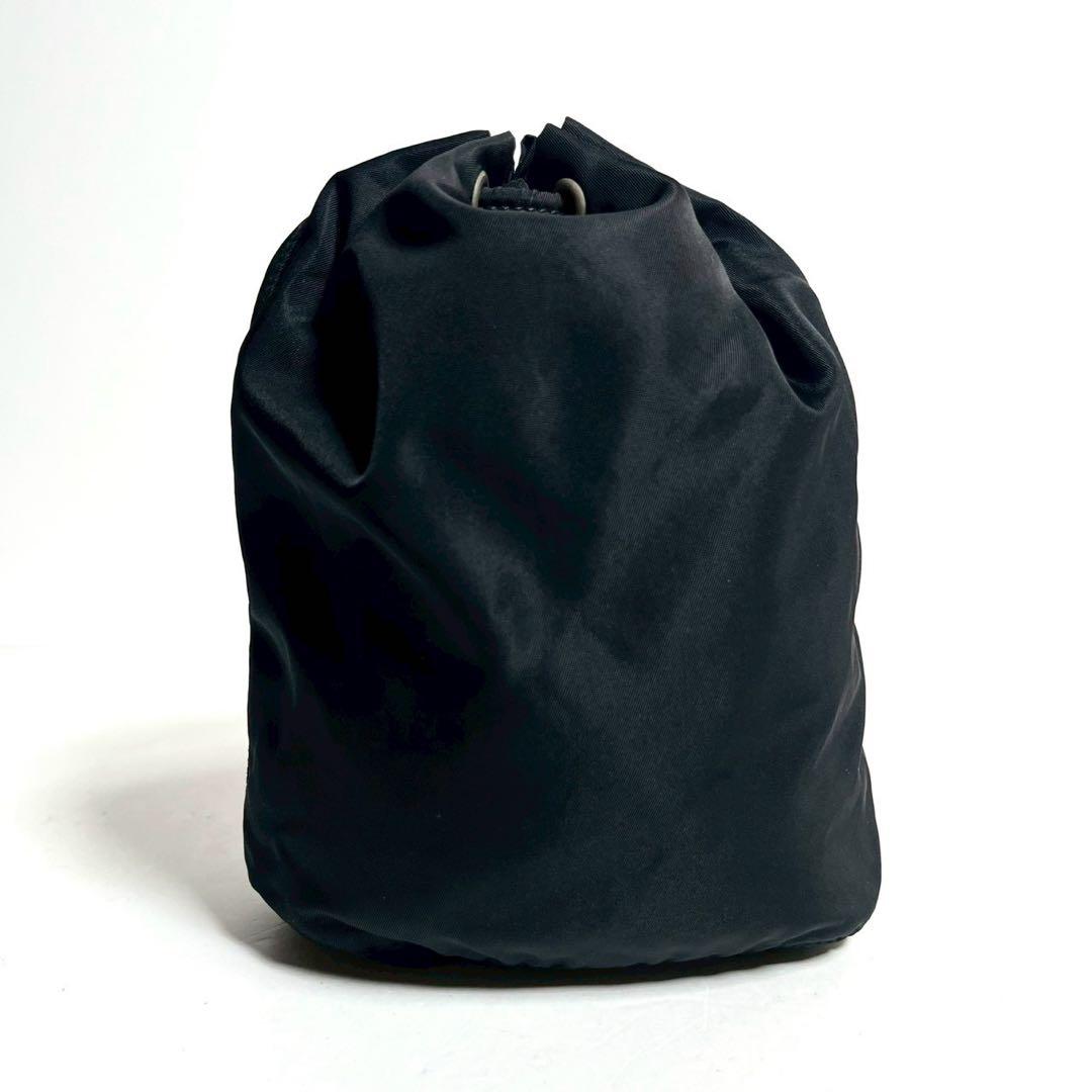 【極美品✨】プラダ 巾着バッグ ポーチ テスートナイロン ドローストリング 黒